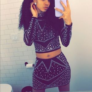 Rhinestone two piece set